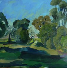Allen St, Acland 2016, Oil on Canvass 40 x 50 cm